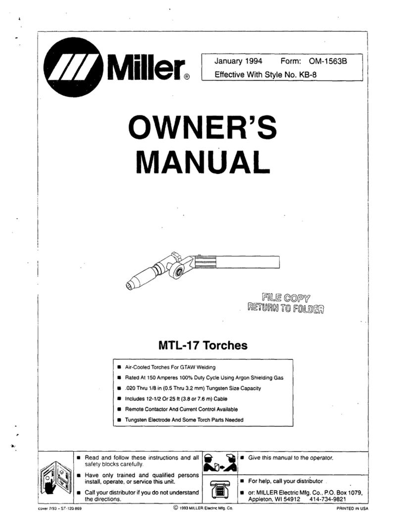 Miller MTL-17 owner's manual