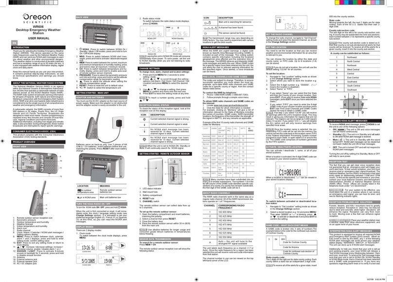 Oregon Scientific WR606 user manual