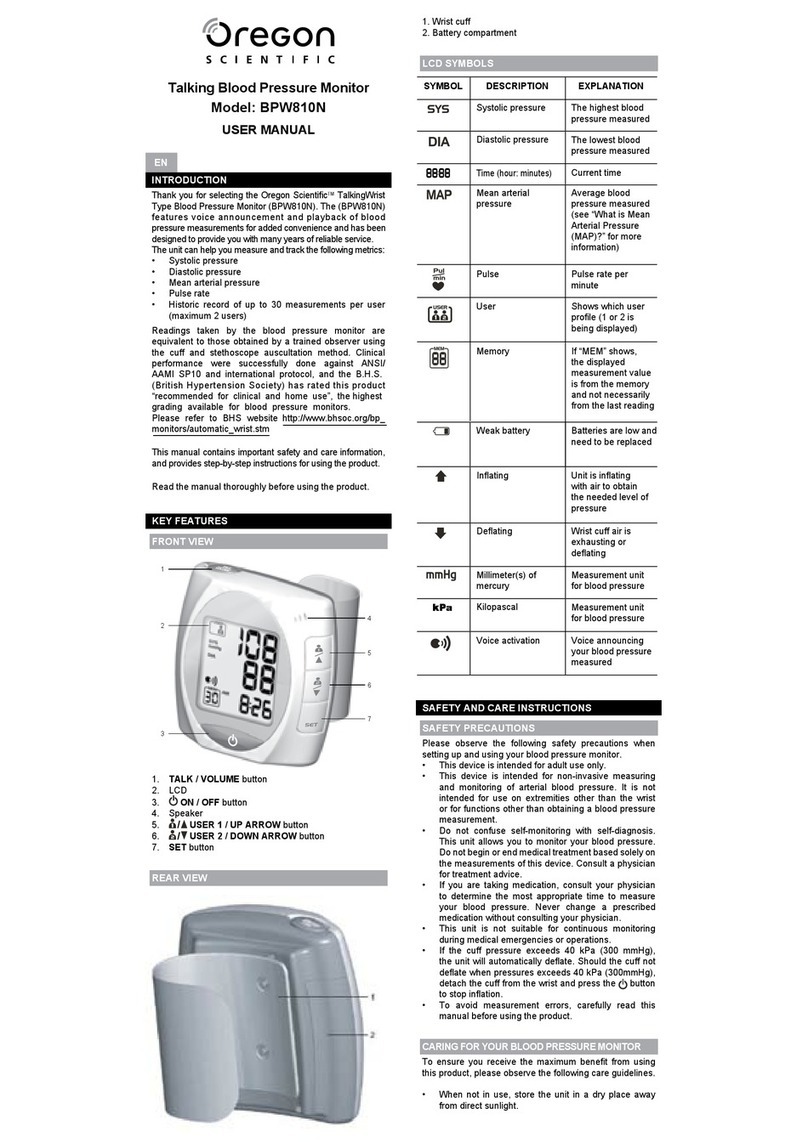 Oregon Scientific BPW810N User manual Oregon Scientific BPW810N User manual