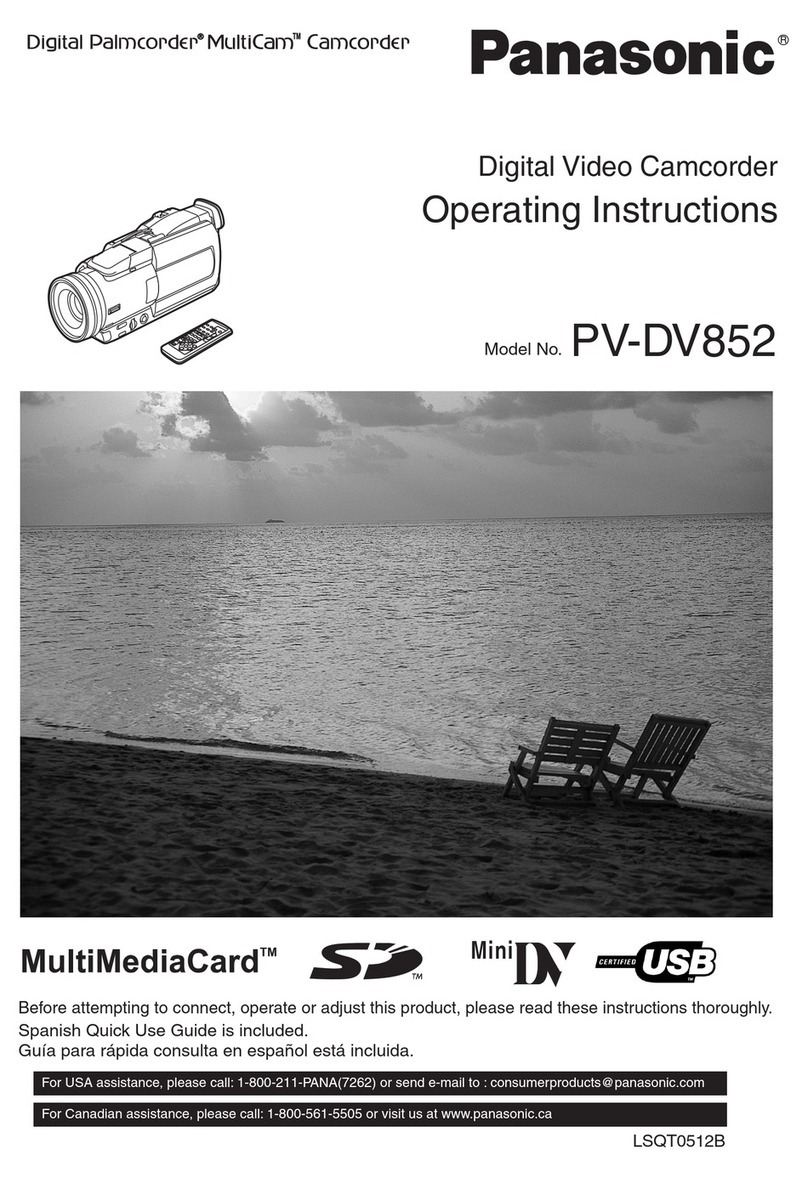 Panasonic Palmcorder MultiCam PV-DV852 User manual Panasonic Palmcorder MultiCam PV-DV852 User manual