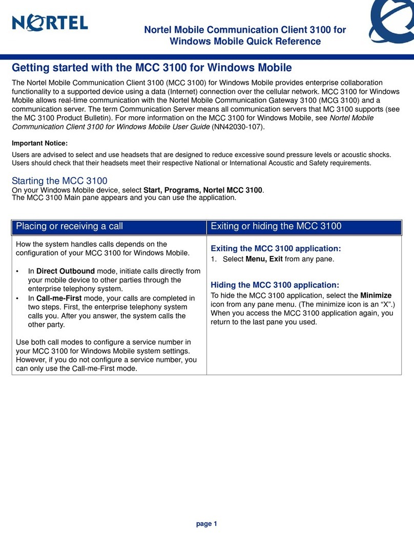 Nortel MCC 3100 Getting started