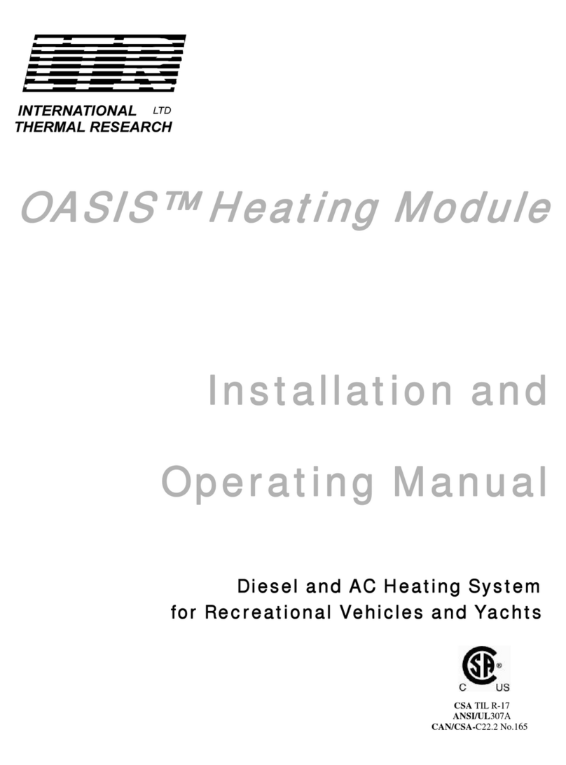International Thermal Research Diesel and AC Heating System for Recreational Vehicles and... User manual