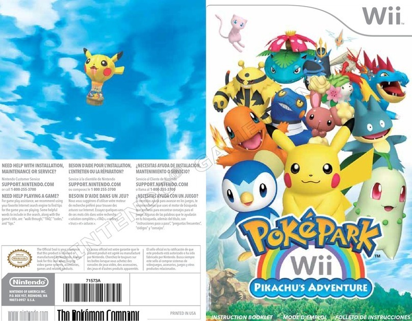 Nintendo PokePark Pikachu's Adventure 71573A Instruction booklet Nintendo PokePark Pikachu's Adventure 71573A Instruction booklet