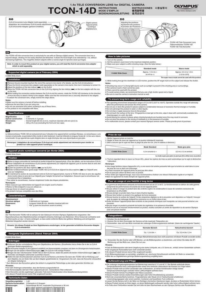 Olympus TCON 1.4D User manual