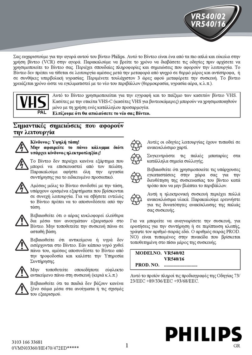 Philips VHS VR540/02 User manual