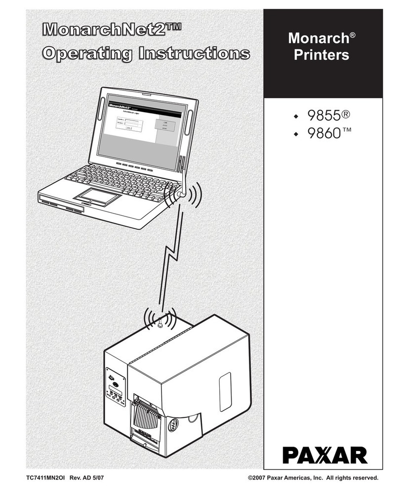 Paxar Monarch 9860 operating instructions