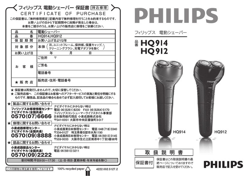 Philips HQ912 user manual