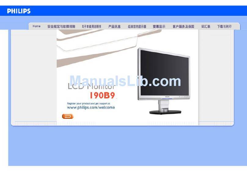 Philips 190B9 - Brilliance - 19" LCD Monitor Installation and operating instructions