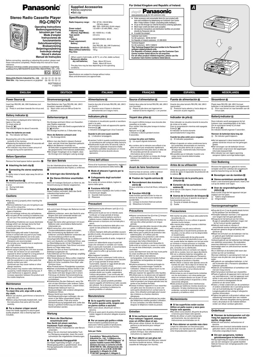Panasonic RQ-CR07V User manual