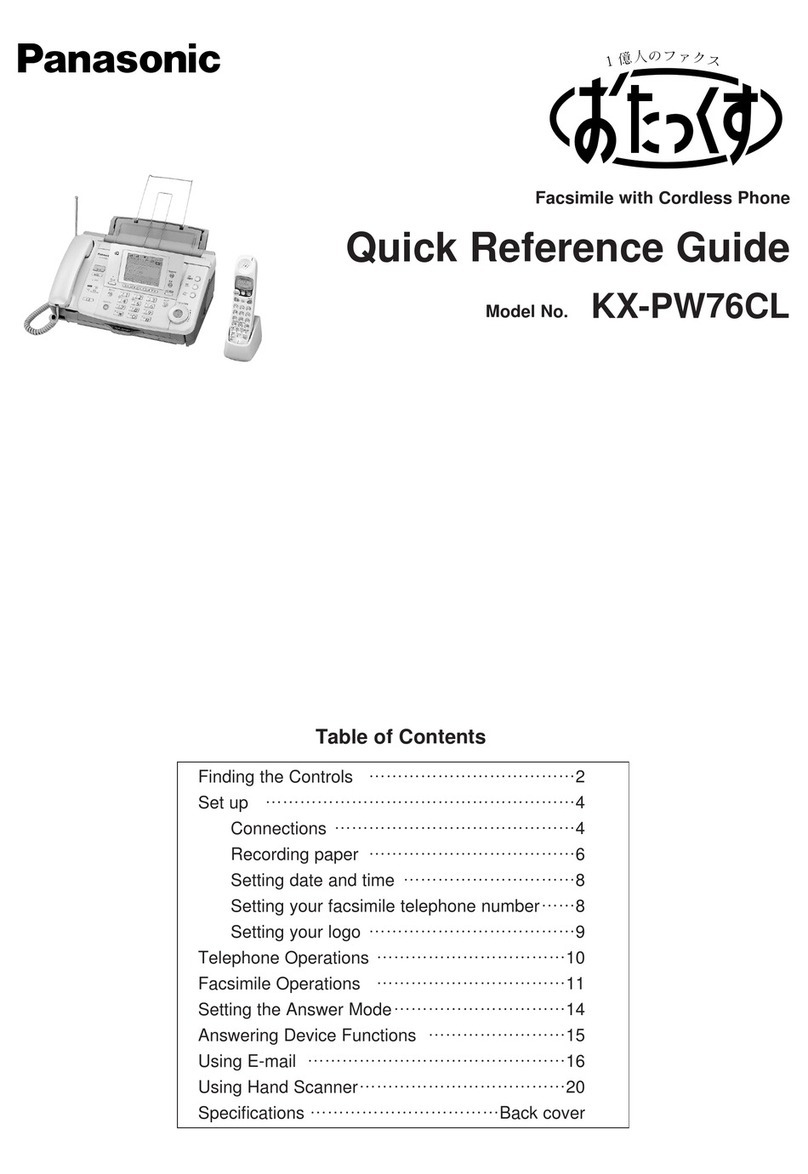 Panasonic KX-PW76CL Quick reference guide