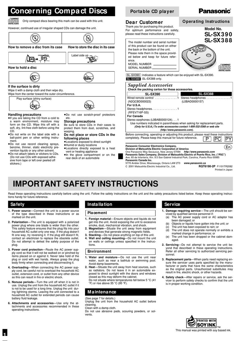 Panasonic SL-SX390 User manual