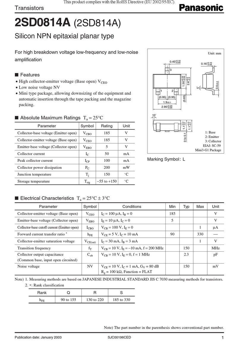 Panasonic 2SD0814A Specification sheet