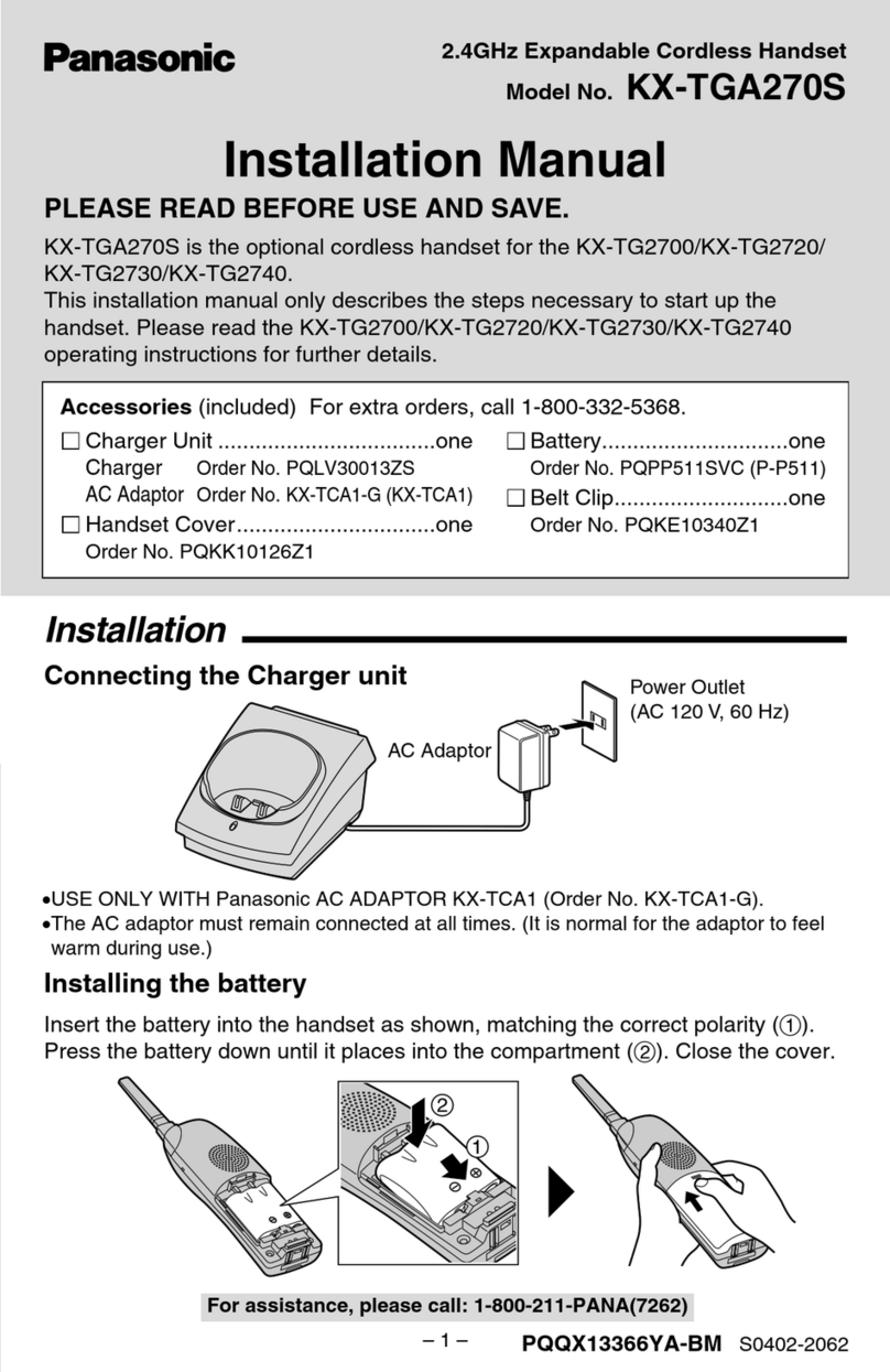 Panasonic KX-TG2700 installation manual