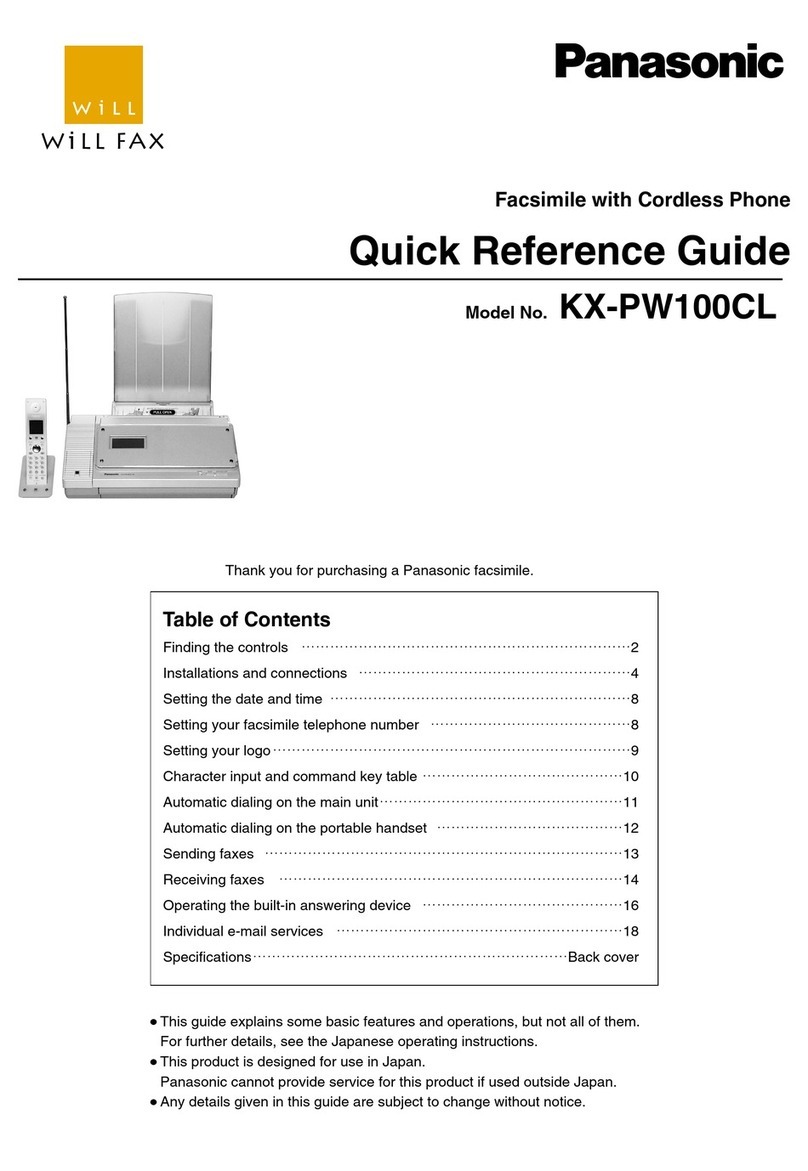 Panasonic KX-PW100CL Quick reference guide