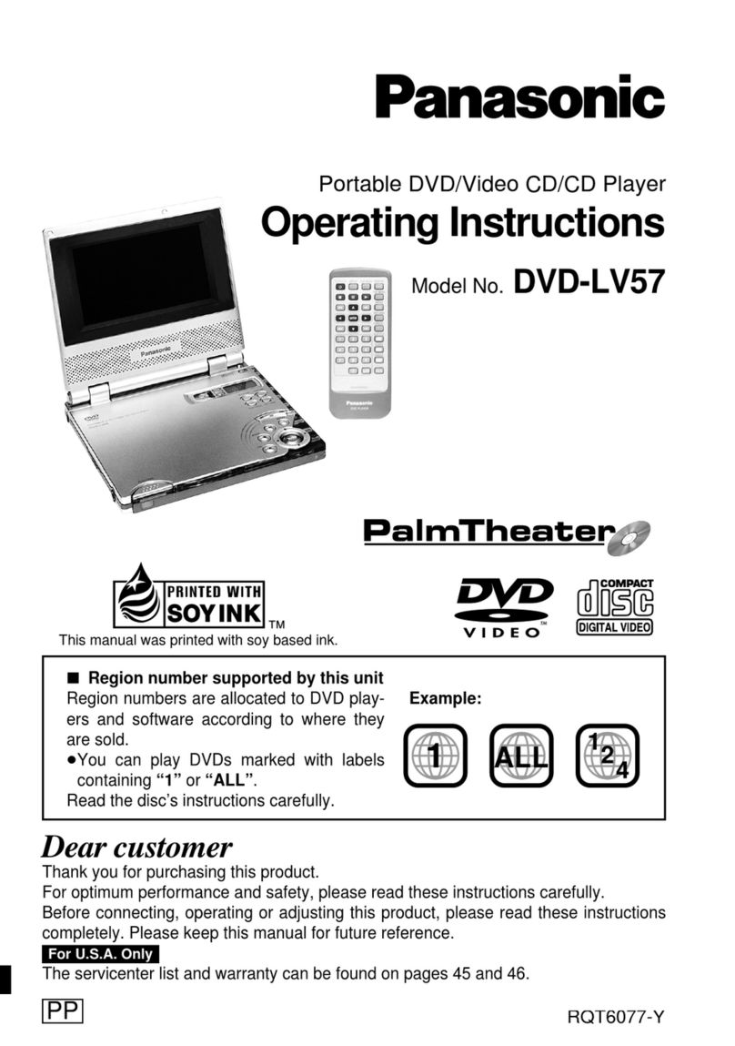 Panasonic DVDLV57 - PORTABLE DVD User manual Panasonic DVDLV57 - PORTABLE DVD User manual