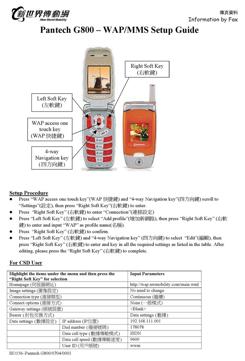 Pantech G800 User manual