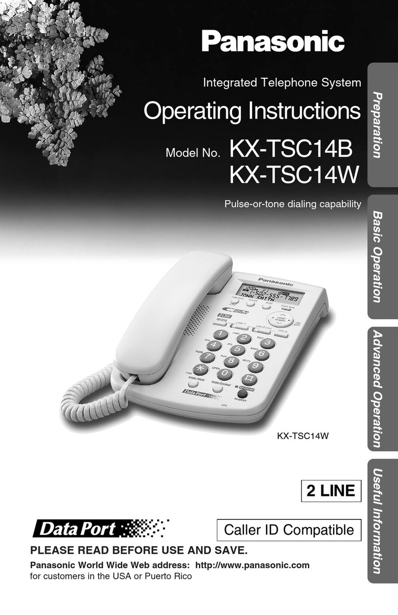 Panasonic KX-TSC14W - KX TSC14 Corded Phone operating instructions