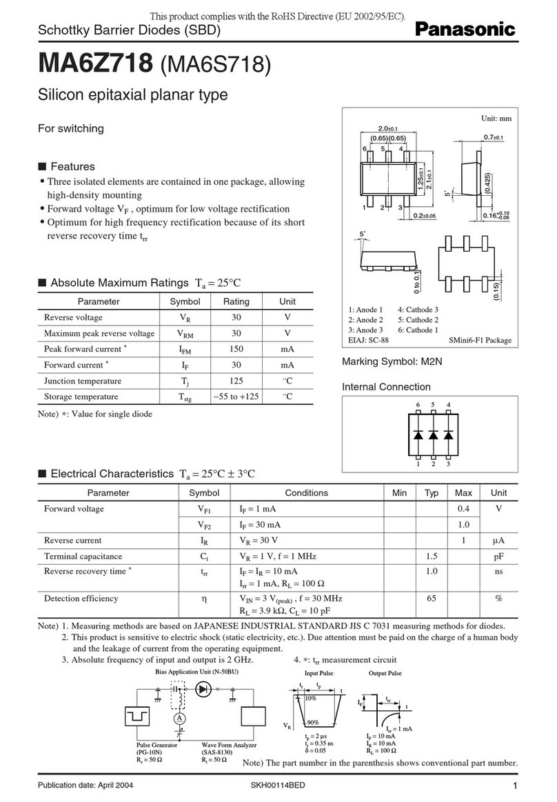Panasonic MA6Z718 Specification sheet