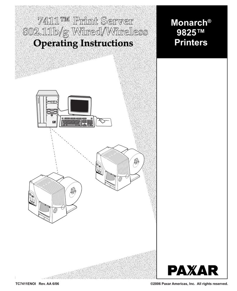 Paxar Monarch 9825 operating instructions