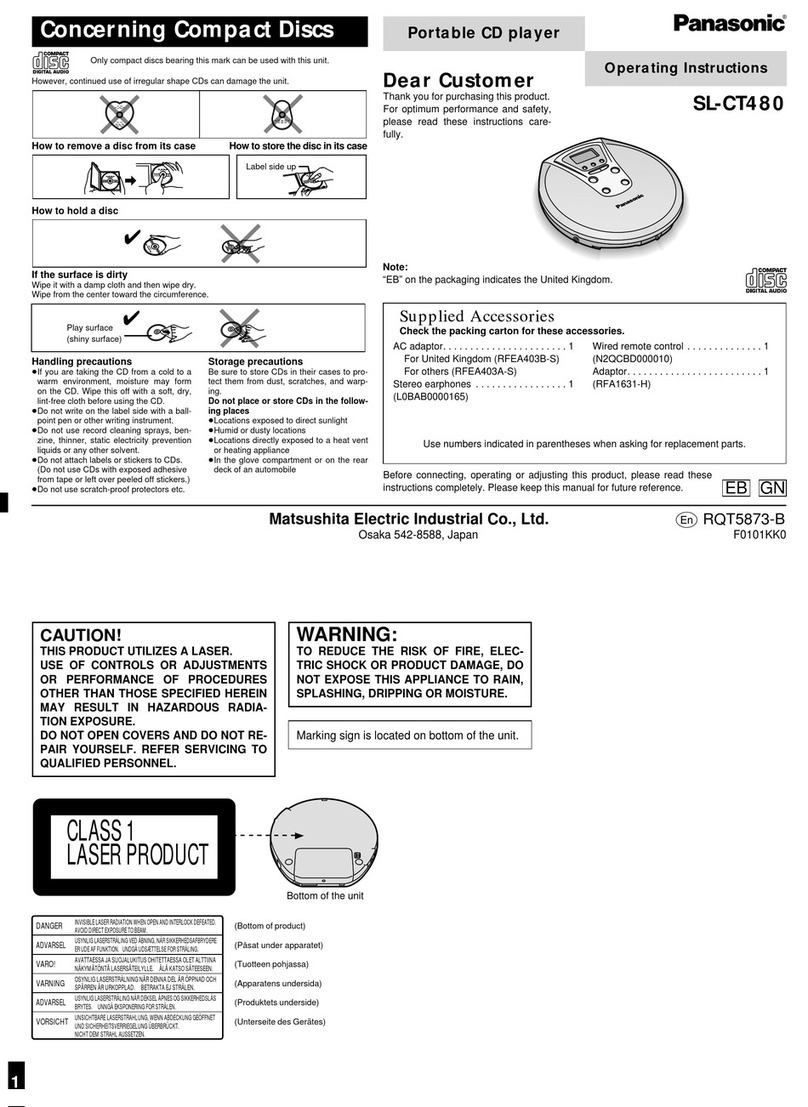 Panasonic SL-CT480 User manual Panasonic SL-CT480 User manual
