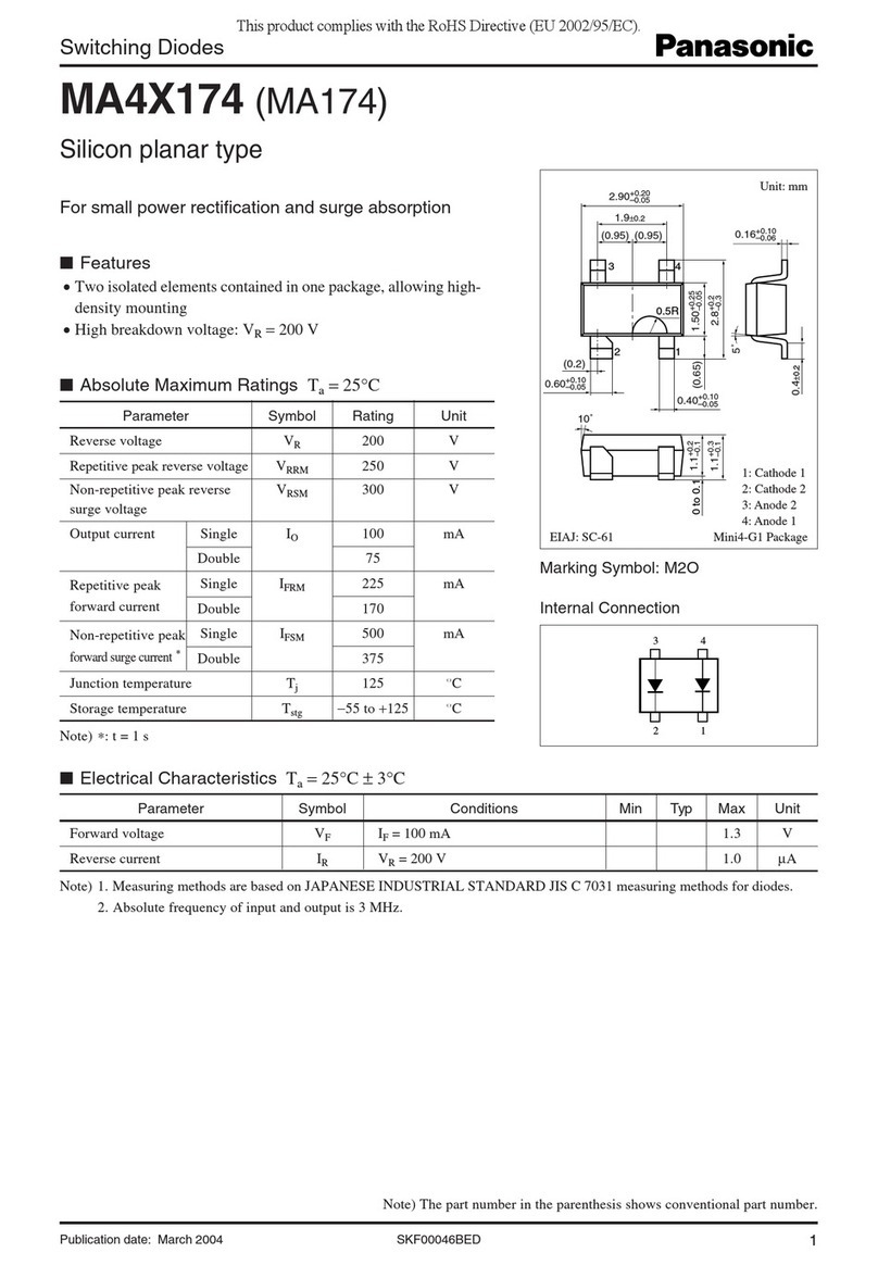 Panasonic Switching Diodes MA4X174 (MA174) specification Panasonic Switching Diodes MA4X174 (MA174) specification