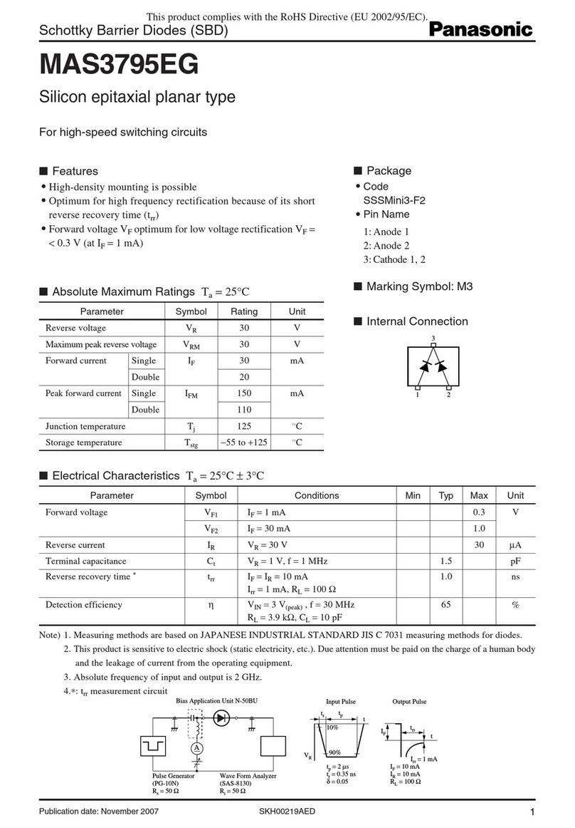 Panasonic MAS3795EG Specification sheet