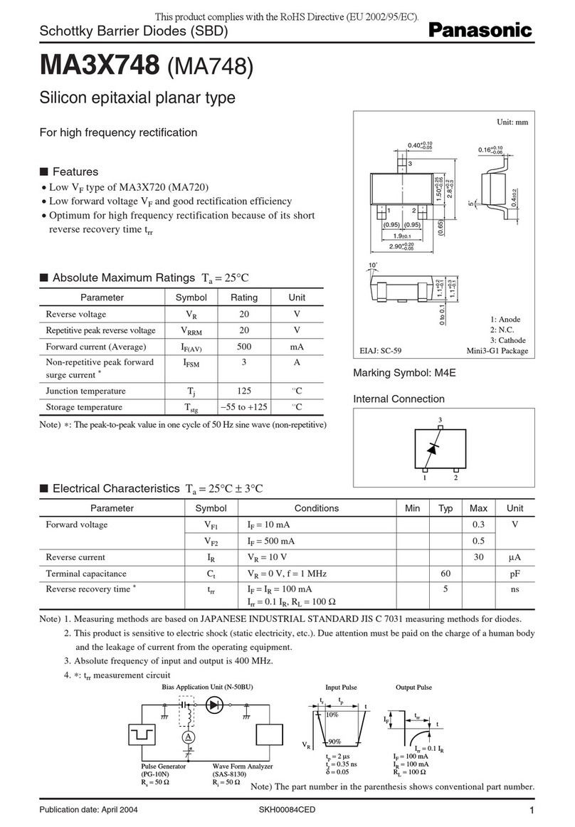 Panasonic MA3X748 (MA748) Specification sheet