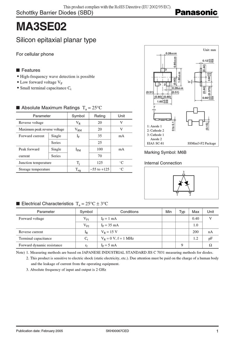 Panasonic MA3SE02 Specification sheet
