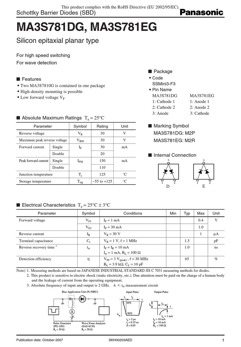 Panasonic MA3S781DG Specification sheet Panasonic MA3S781DG Specification sheet