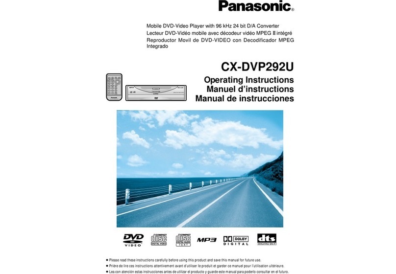 Panasonic CXDVP292U - CAR DVD PLAYER operating instructions