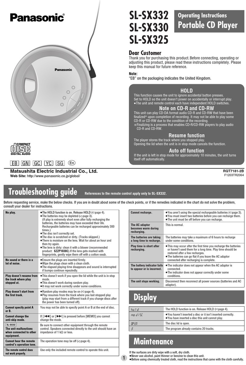 Panasonic SL-SX325 User manual