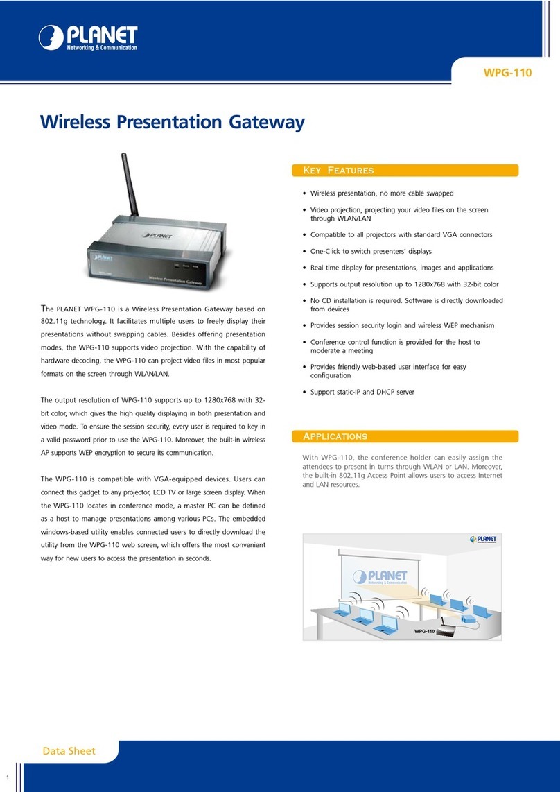 Planet WPG-110 User manual Planet WPG-110 User manual