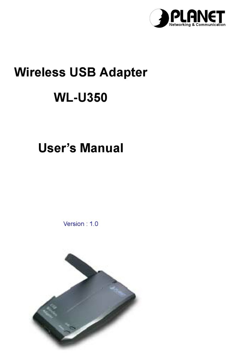 Planet Wireless USB Adapter WL-U350 user manual