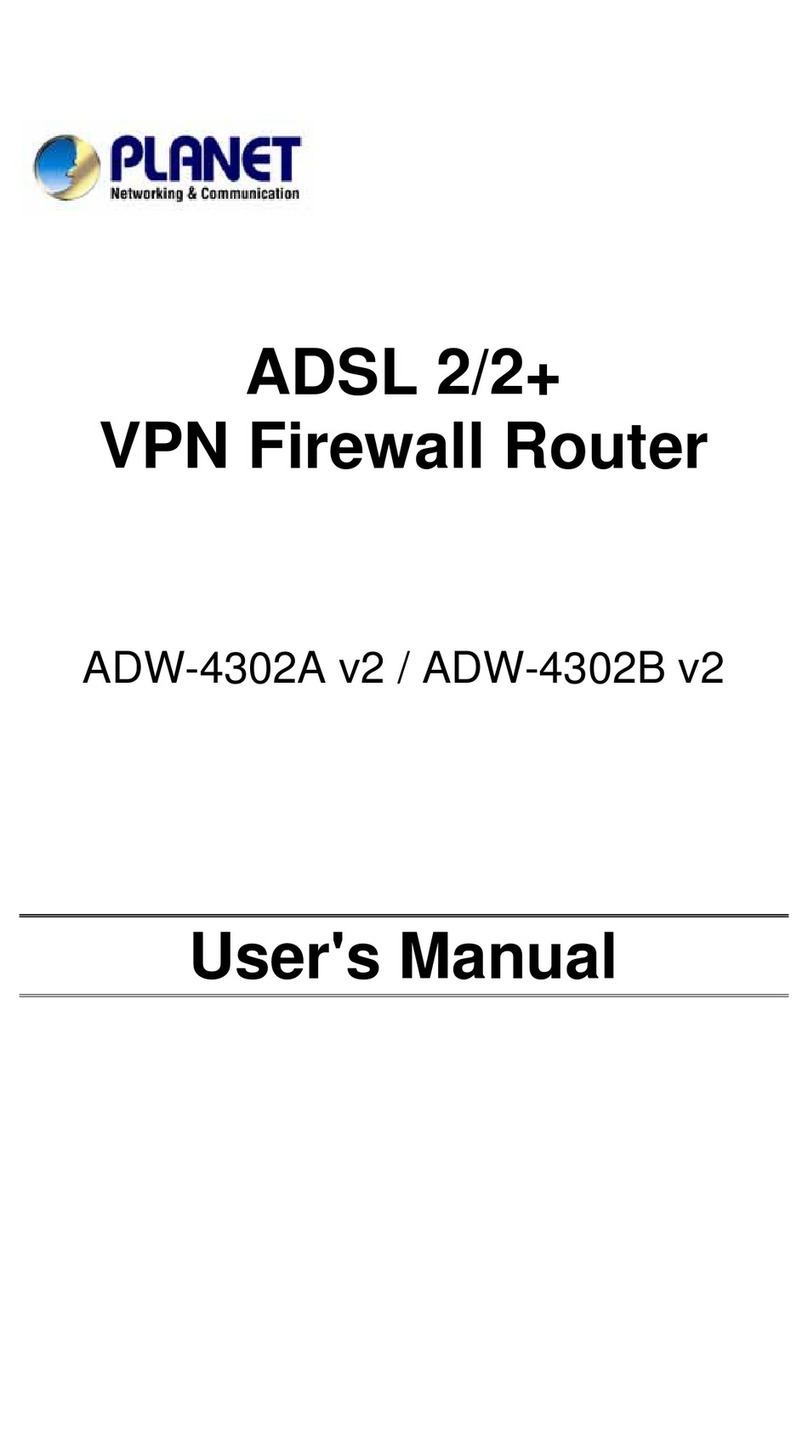 Planet ADSL 2/2+ VPN Firewall Router ADW-4302A v2 User manual