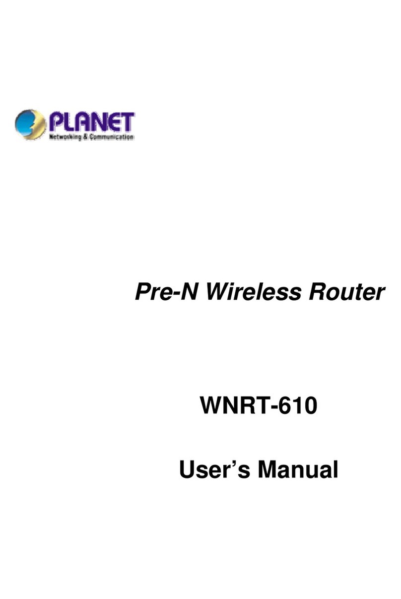 Planet Pre-N Wireless Router WNRT-610 User manual