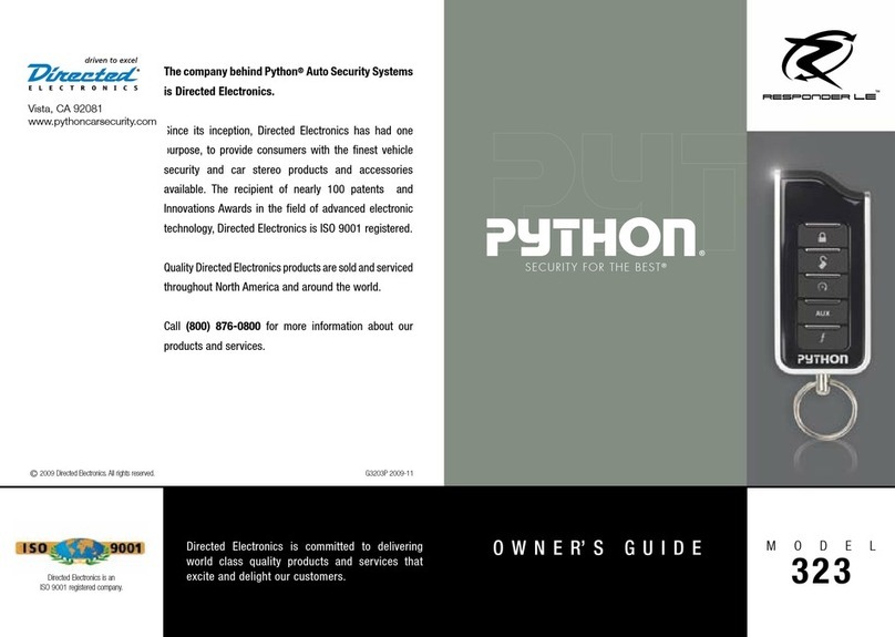 Directed Electronics Python 323 User manual