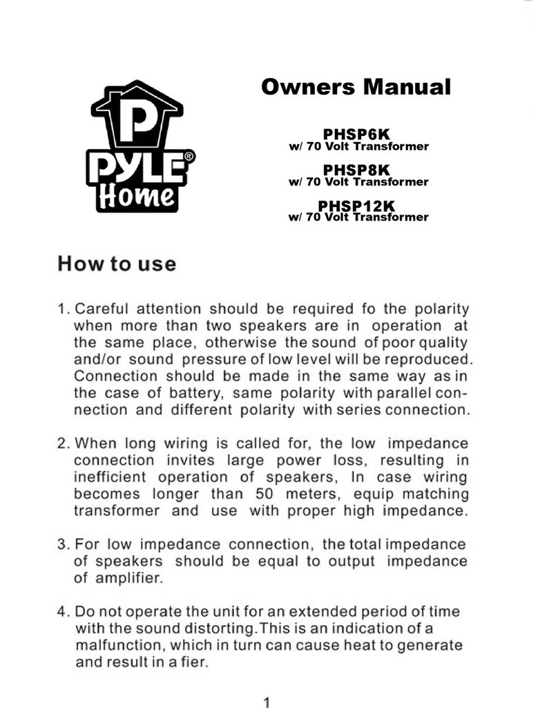 Pyle PHSP12K owner's manual