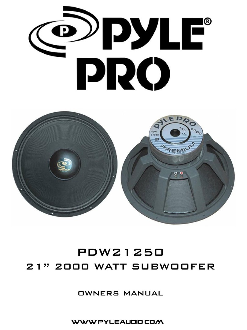Pyle Pro PDW21250 owner's manual
