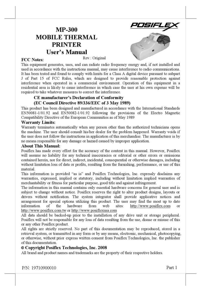 POSIFLEX MP-300 User manual