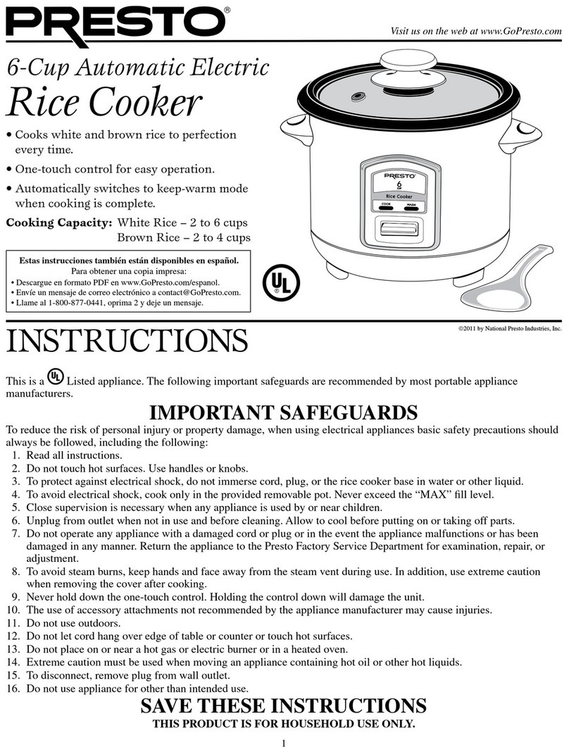 Presto 5810 instructions