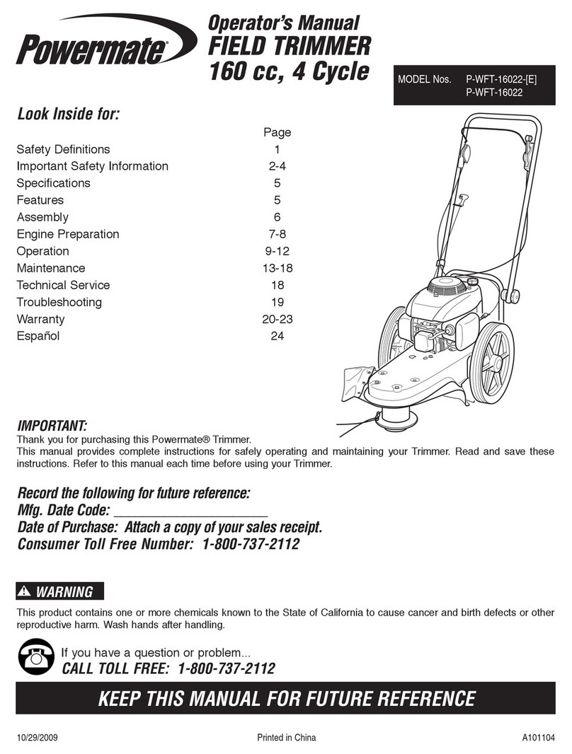 Powermate P-WFT-16022 Operator's manual Powermate P-WFT-16022 Operator's manual