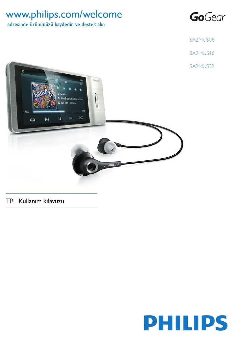Philips GoGear Muse SA2MUS08 Kullanım kılavuzu