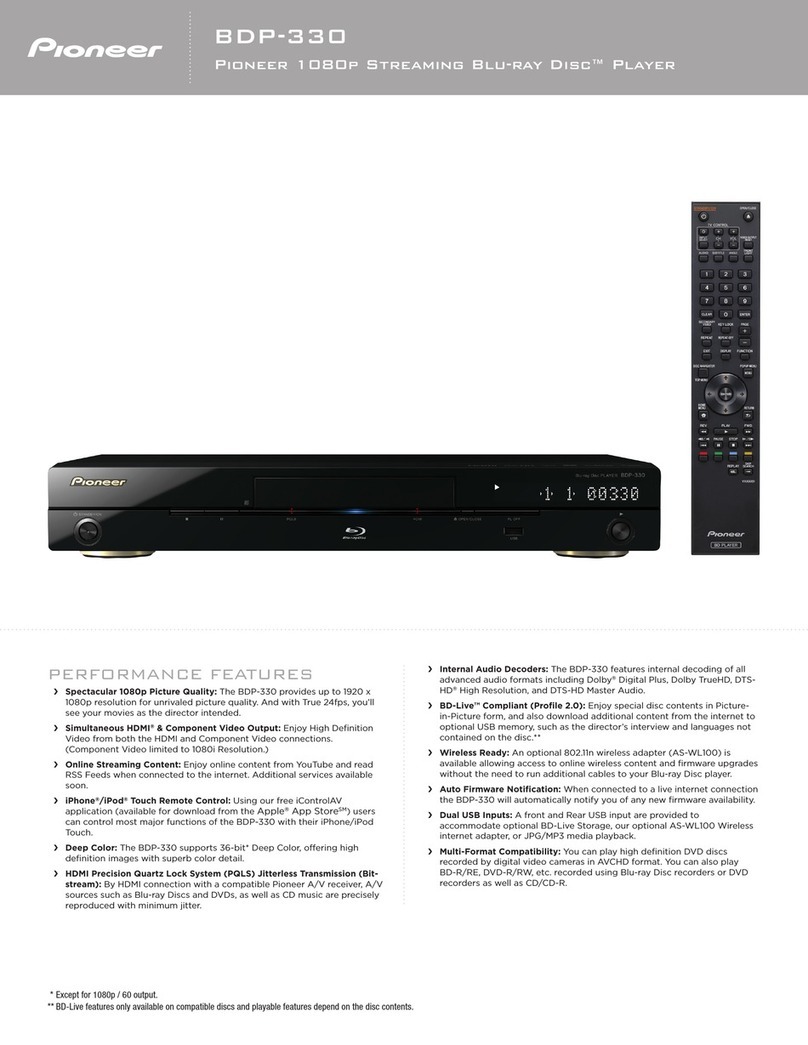 Pioneer BDP-330 User manual