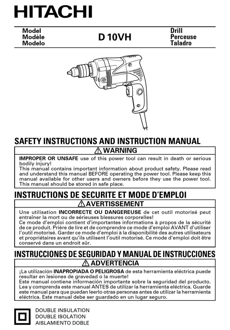 Hitachi D 10VH Safety and instruction manual