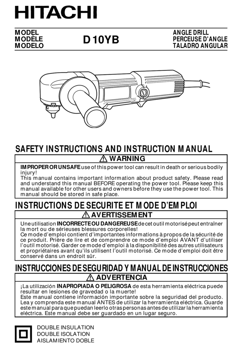Hitachi D10YB Safety instructions and instruction manual Hitachi D10YB Safety instructions and instruction manual