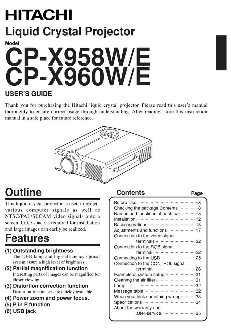 Hitachi CP-X958W/E User manual