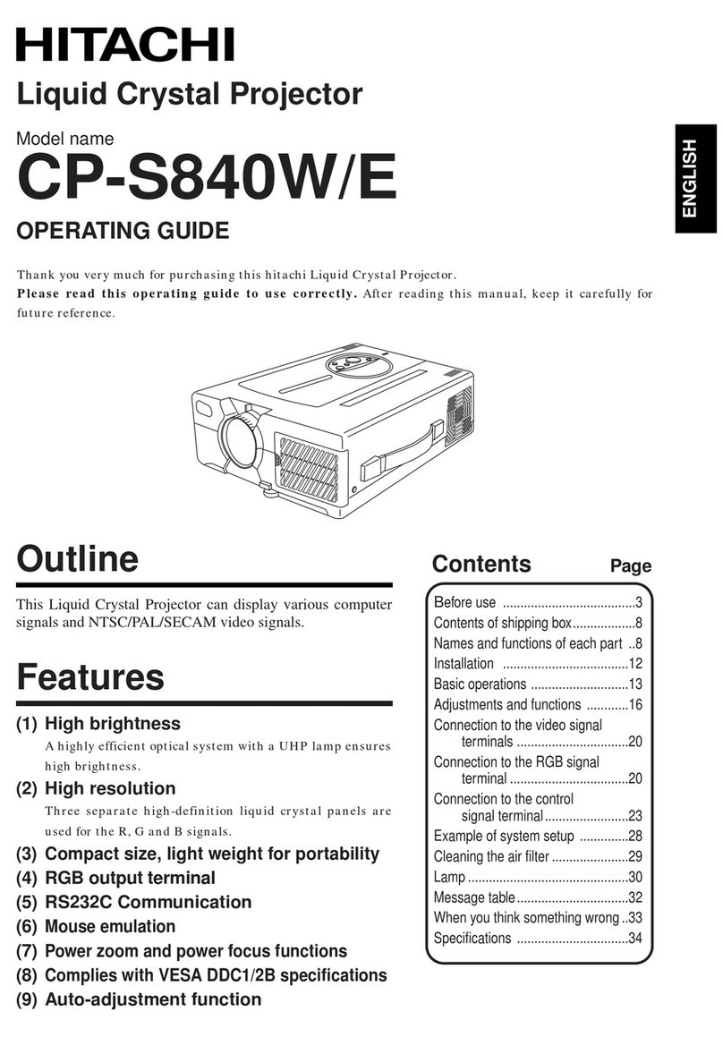 Hitachi CP-S840W/E User manual