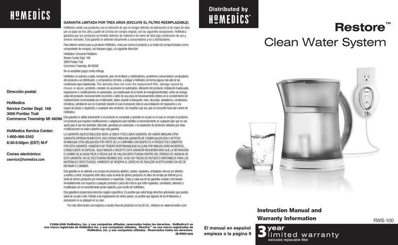 HoMedics Restore IB-RWS100A instruction manual