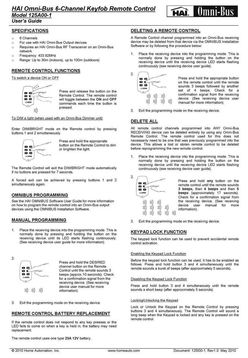 Home Automation OMNI-BUS 125A00-1 user guide