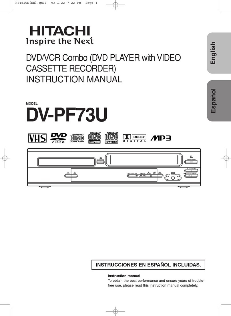 Hitachi PF73U - DV - DVD/VCR Combo instruction manual
